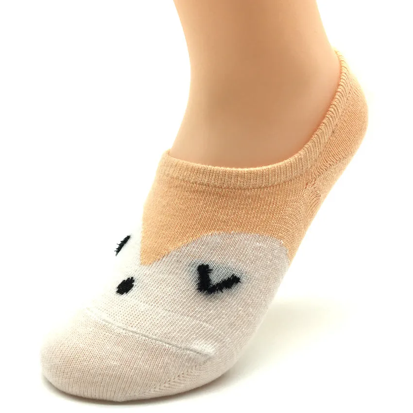 5 Pairs Lot Summer Cotton Cute Fox Pattern Ankle Socks for Women