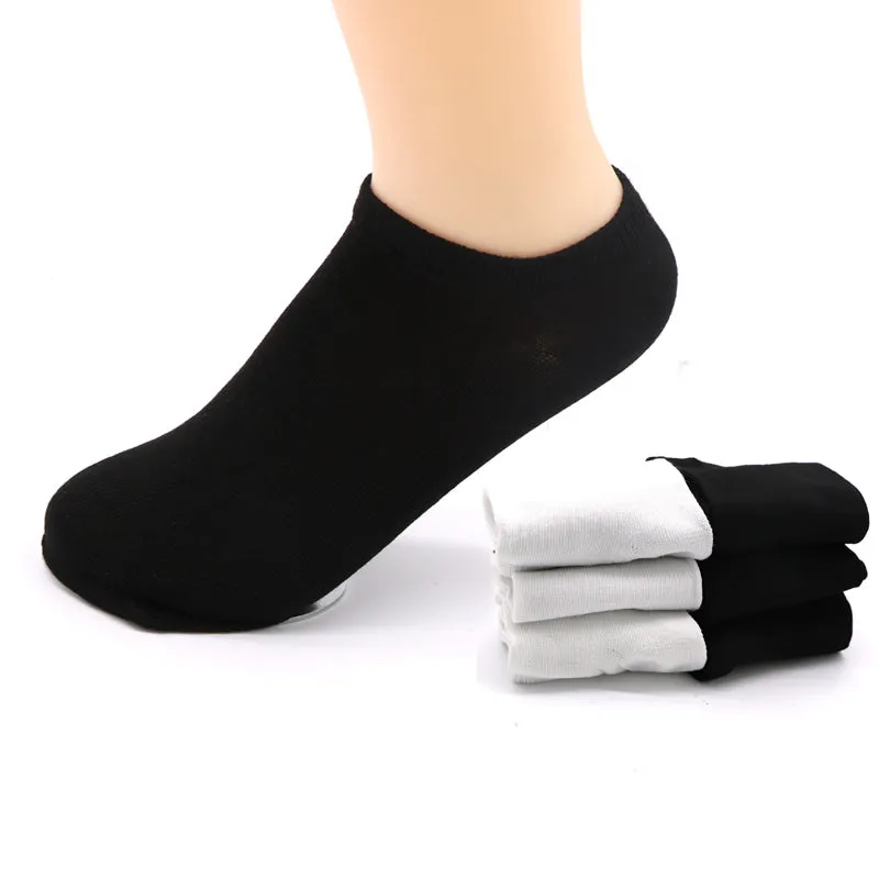 7Pair Women's Casual White Black Solid Color Short Low Cut Ankle Socks