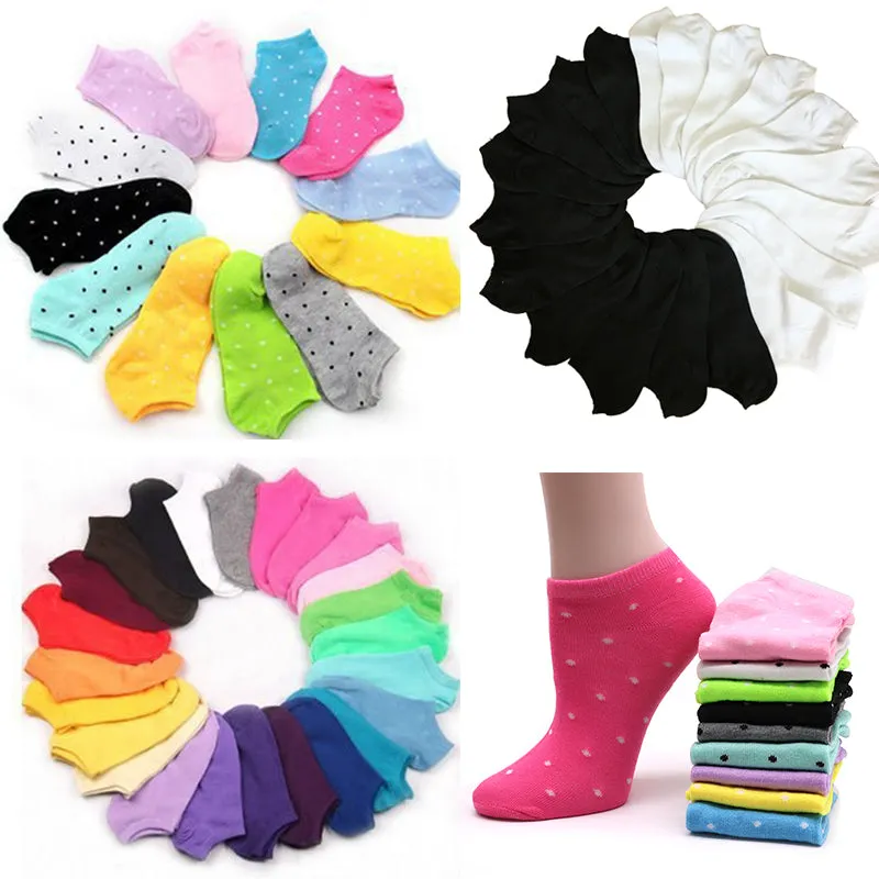 7Pair Women's Casual White Black Solid Color Short Low Cut Ankle Socks