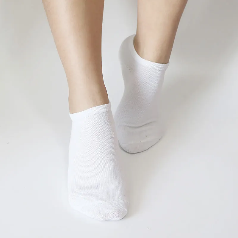 7Pair Women's Casual White Black Solid Color Short Low Cut Ankle Socks