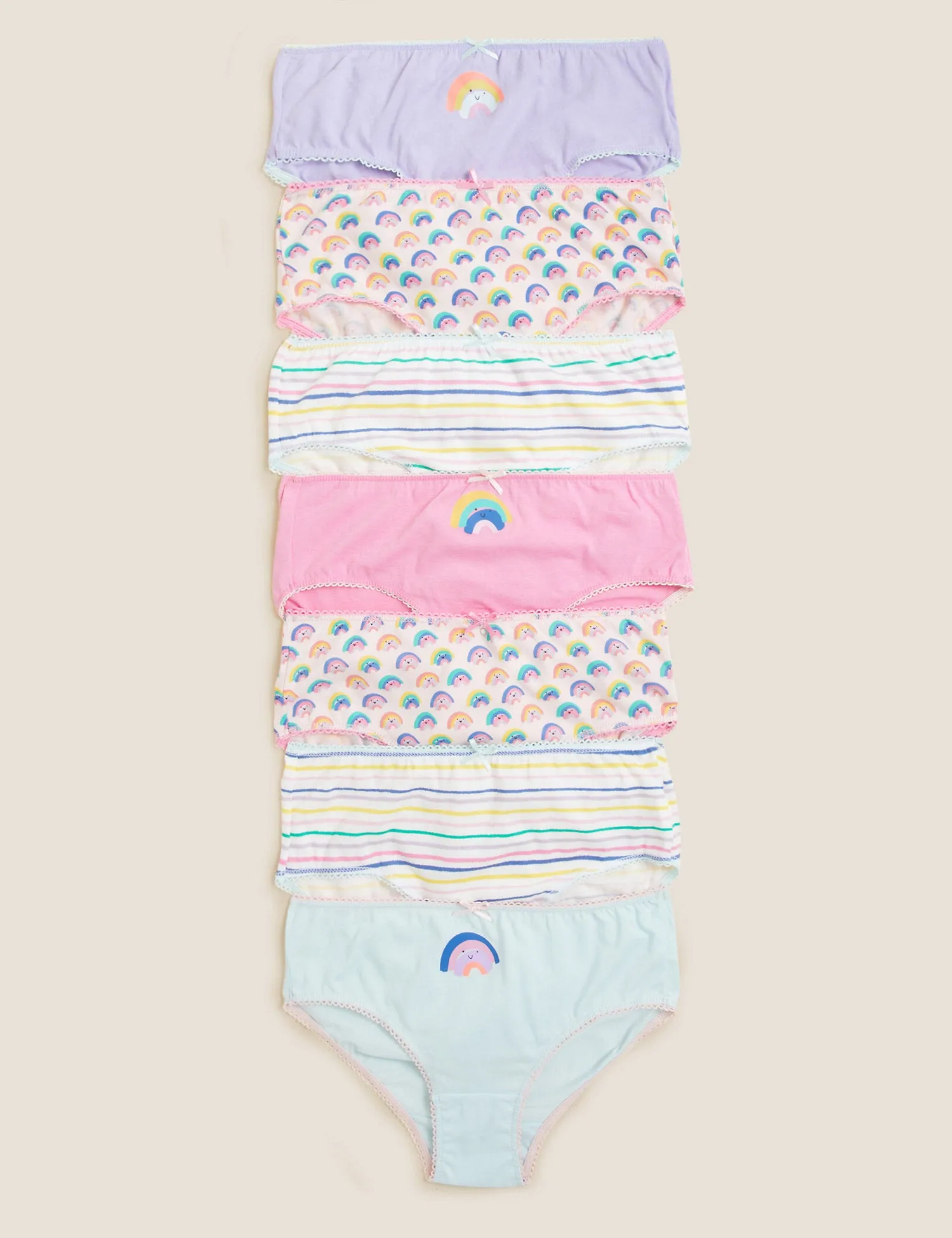 7pk Pure Cotton Rainbow Knickers