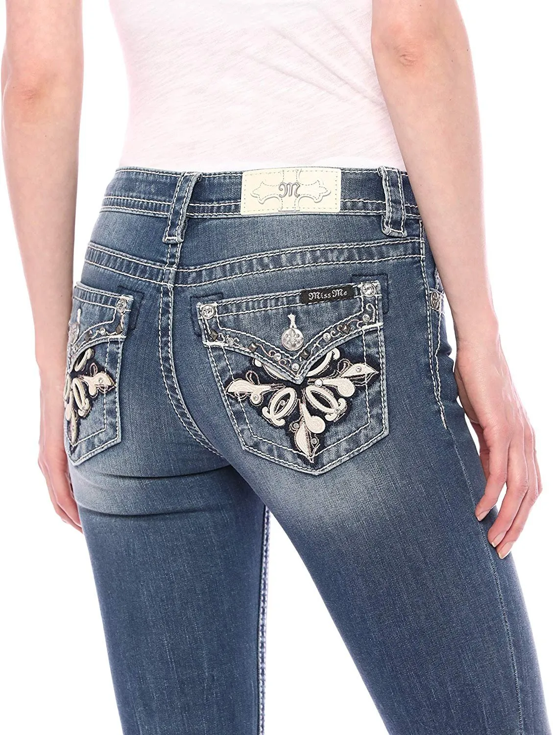 Abstract Love Mid Rise Ankle Skinny Jeans