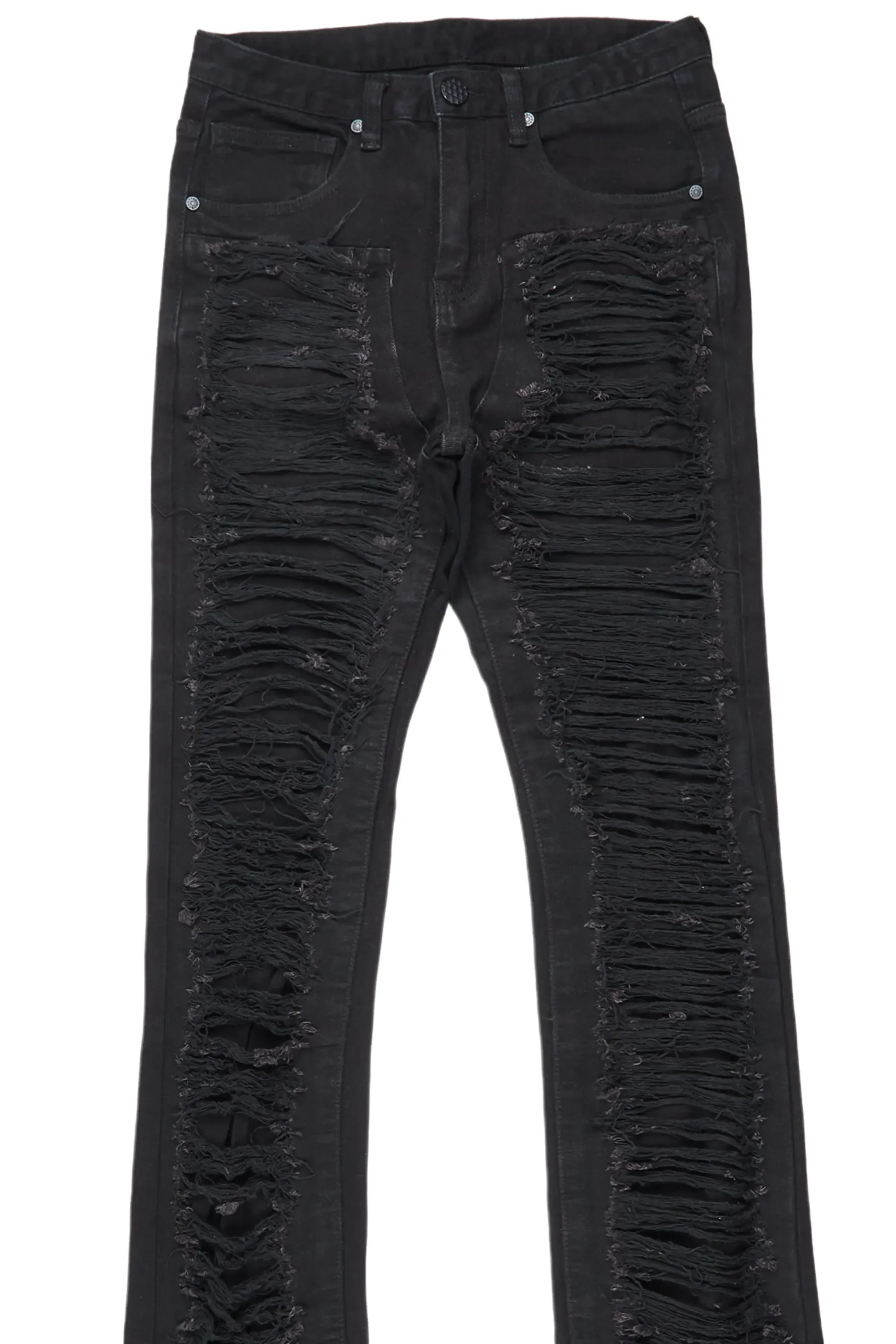 Astor Black Super Stacked Flare Jean