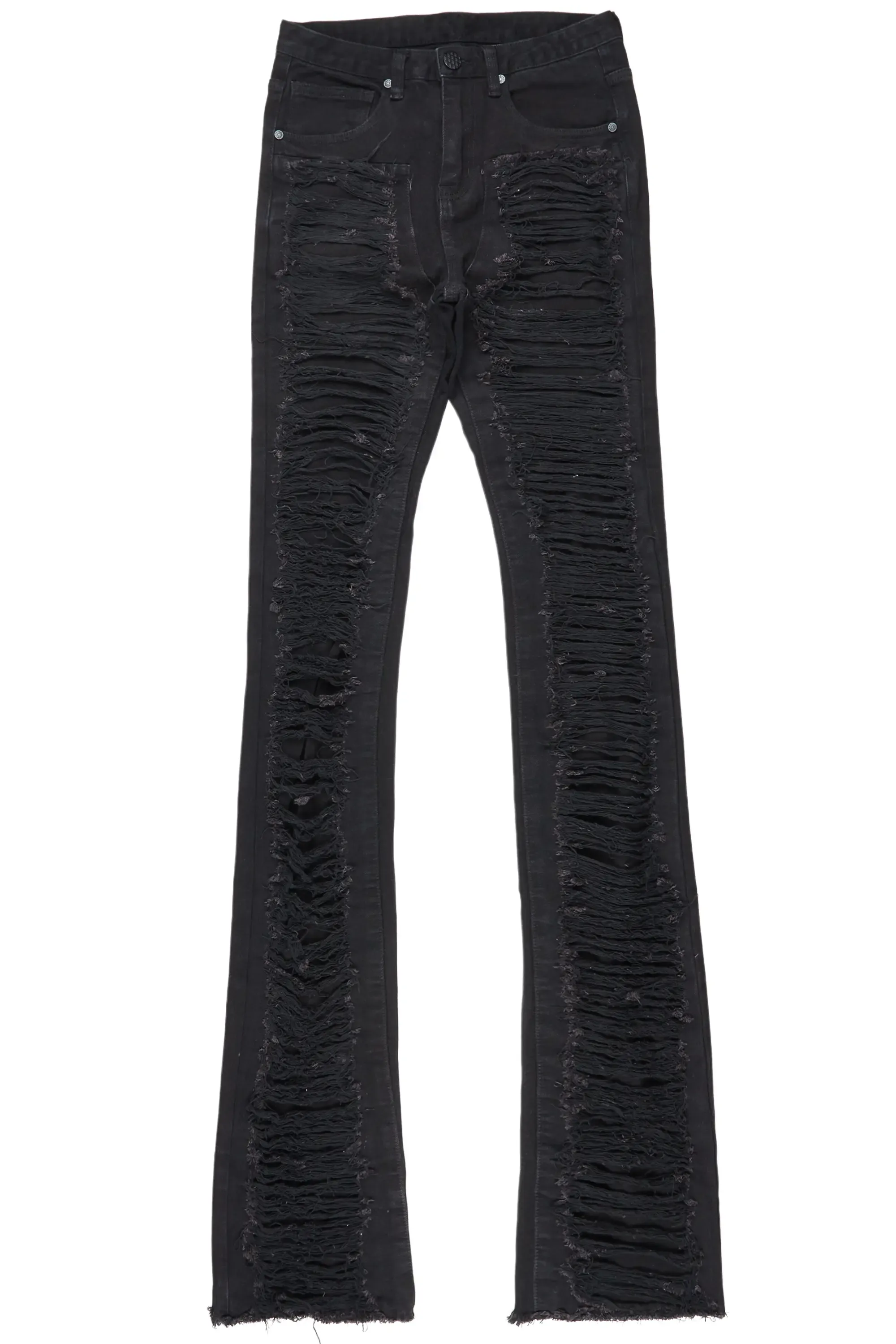 Astor Black Super Stacked Flare Jean