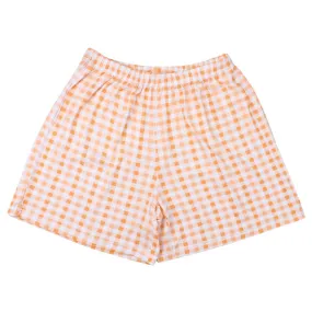 Baa Baa Sheepz Women Shorts Orange Checkers