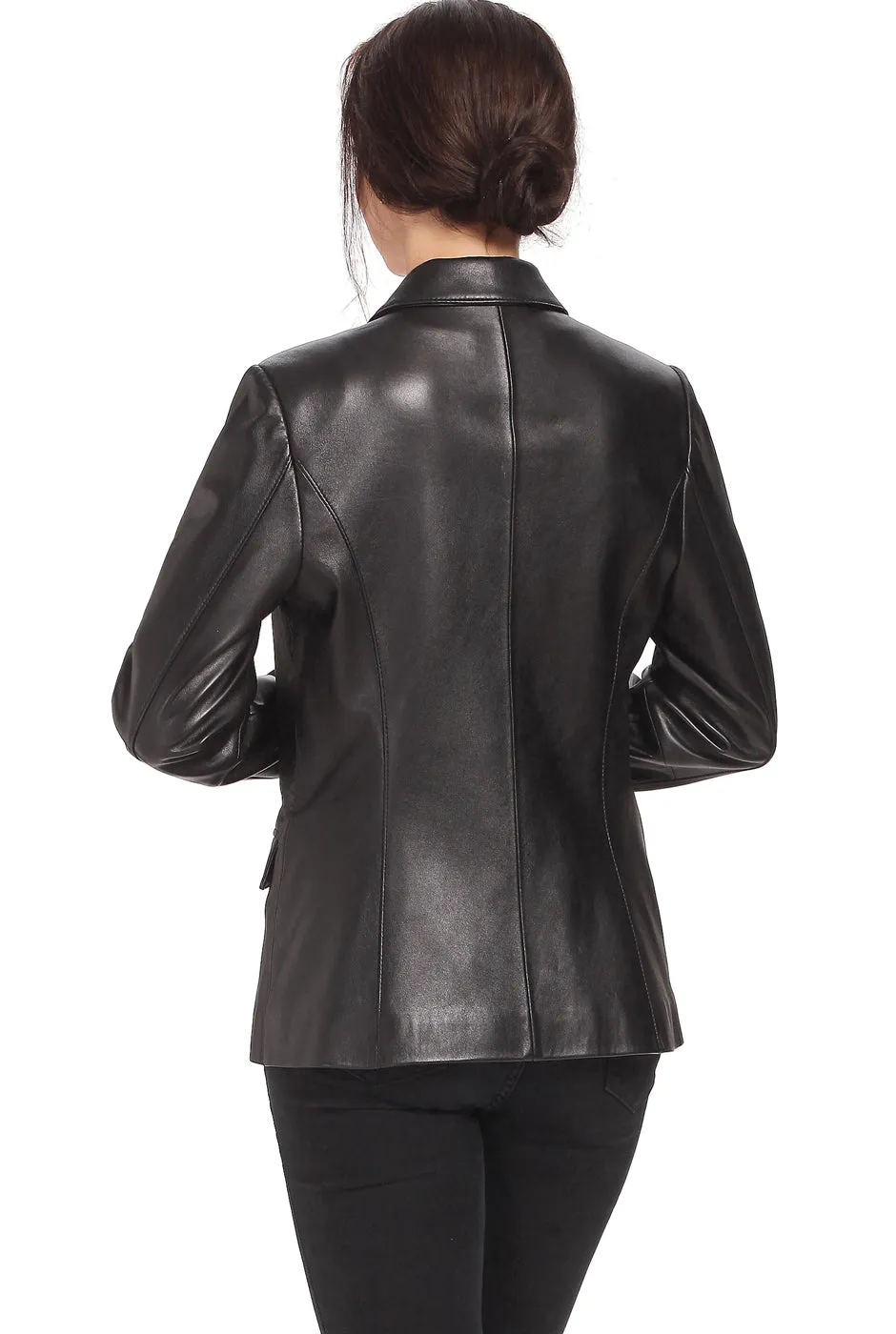 BGSD Women Kristina New Zealand Lambskin Leather Blazer