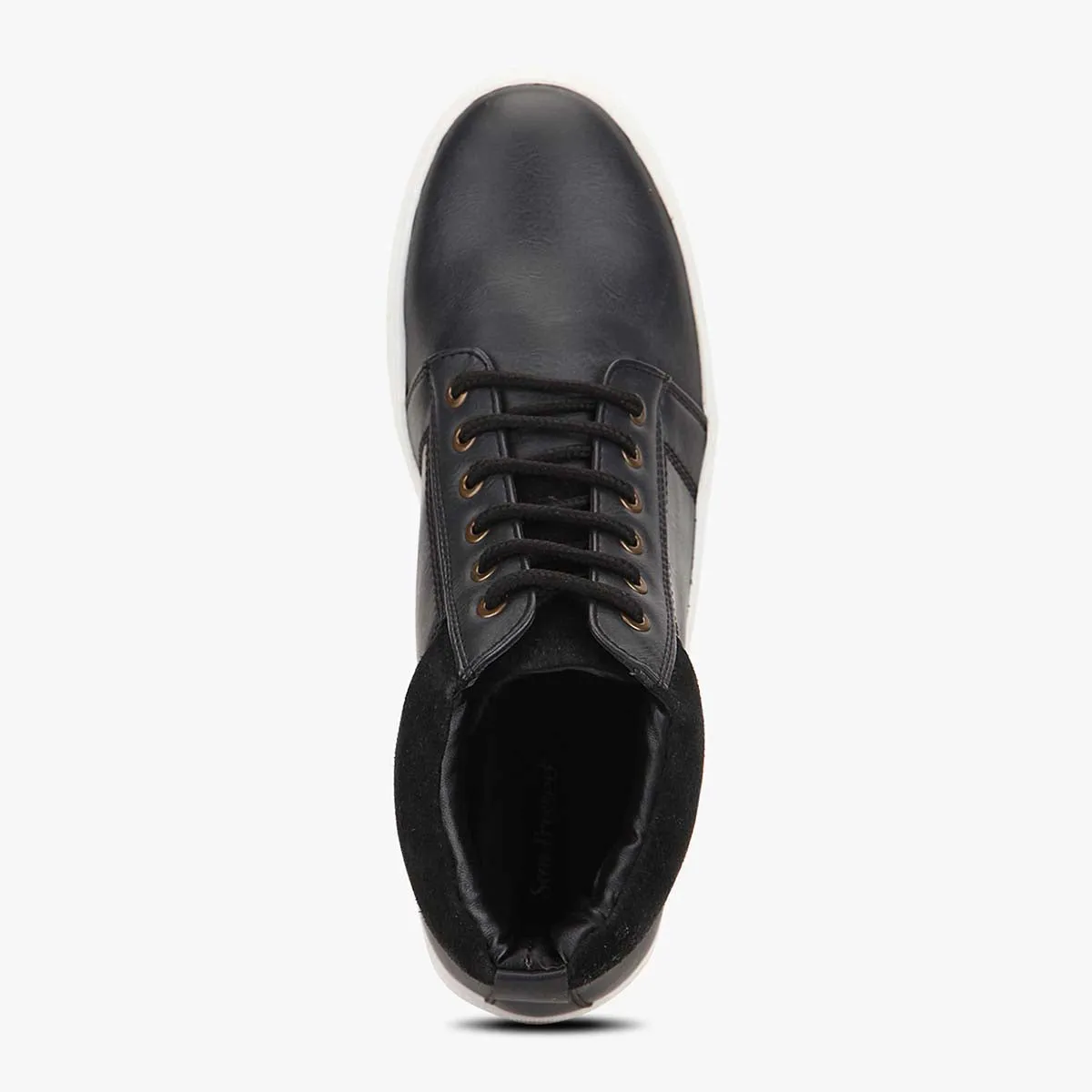 Black High Ankle Lace-up Sneakers