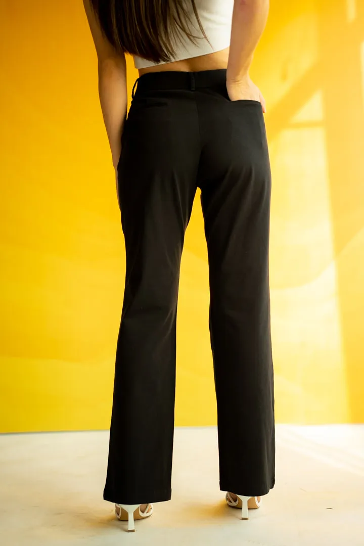 Black Shadow Stretch Chinos - Women