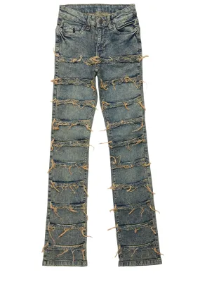 Boys Cullen Vinatge Frayed Stacked Flare Jean