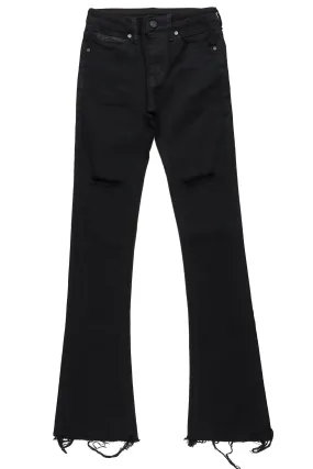 Boys Josiah Black Super Stacked Flare Jean