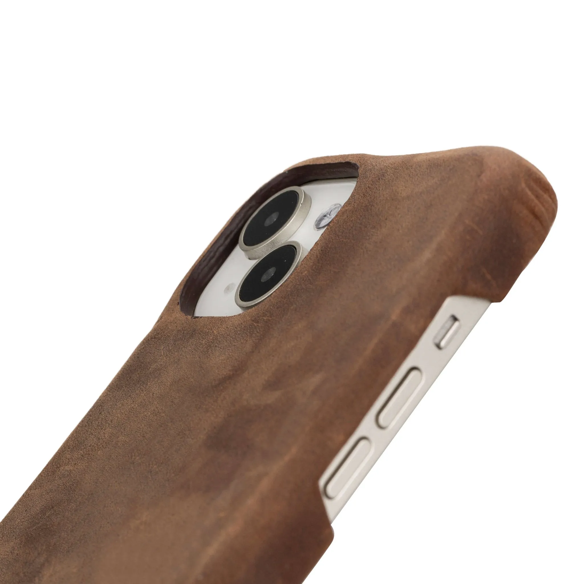 Burkley iPhone 15 Plus Wallet Case, Distressed Coffee