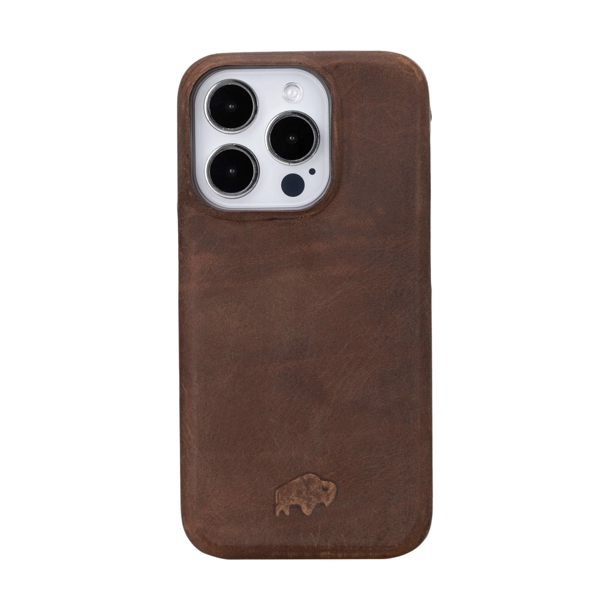 Burkley iPhone 15 Pro Wallet Case, Distressed Coffee