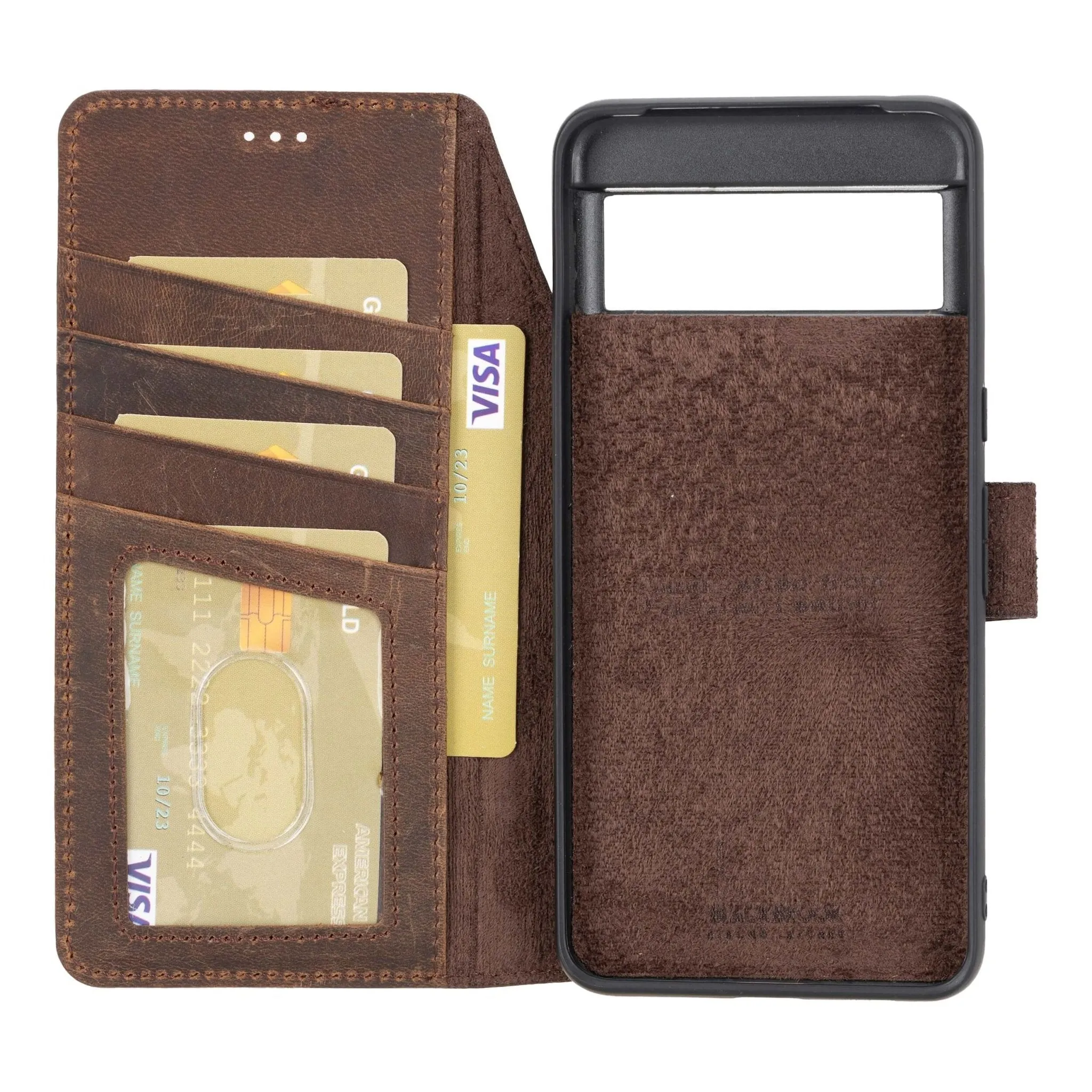 Carter Google Pixel 8 Wallet Case, Distressed Coffee