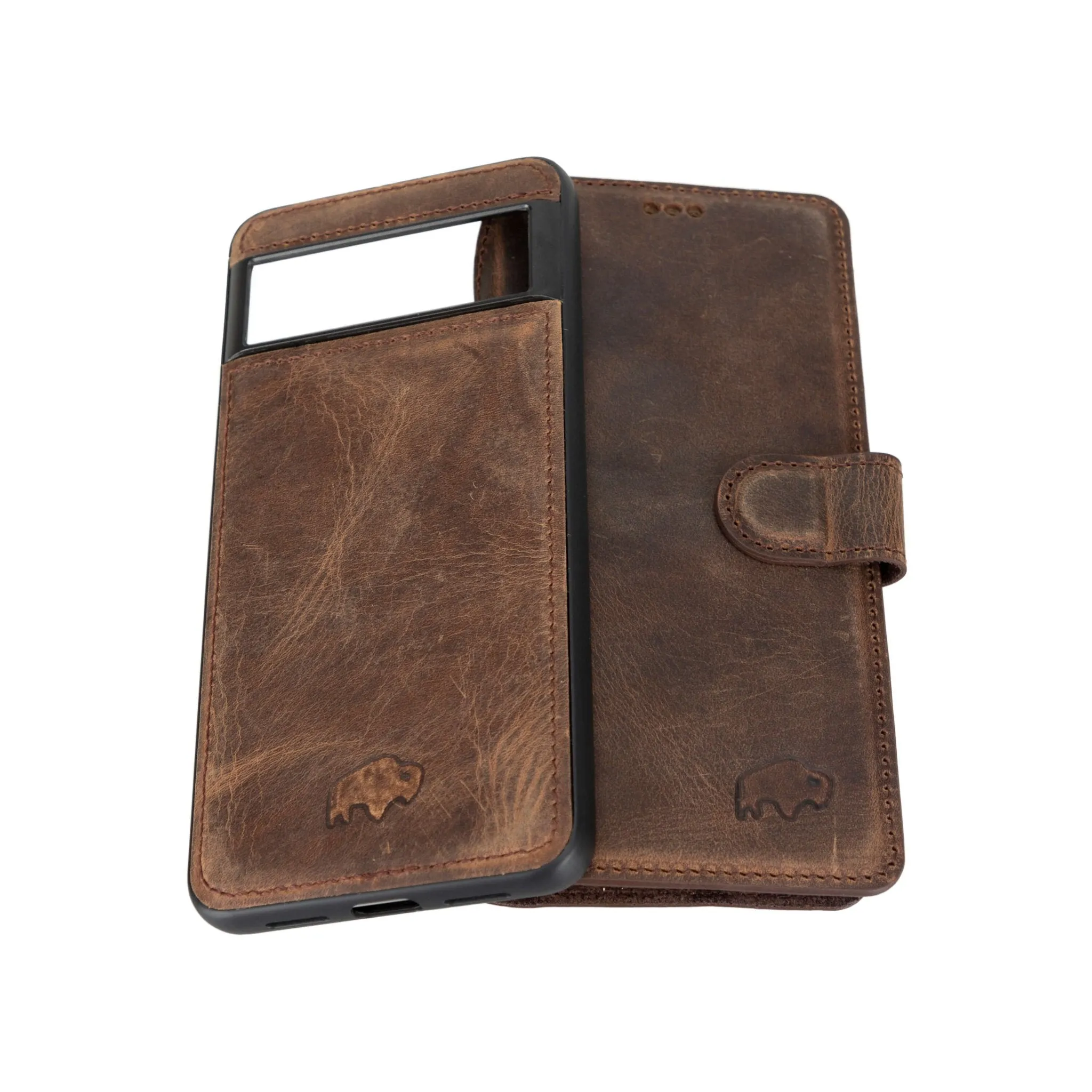 Carter Google Pixel 8 Wallet Case, Distressed Coffee