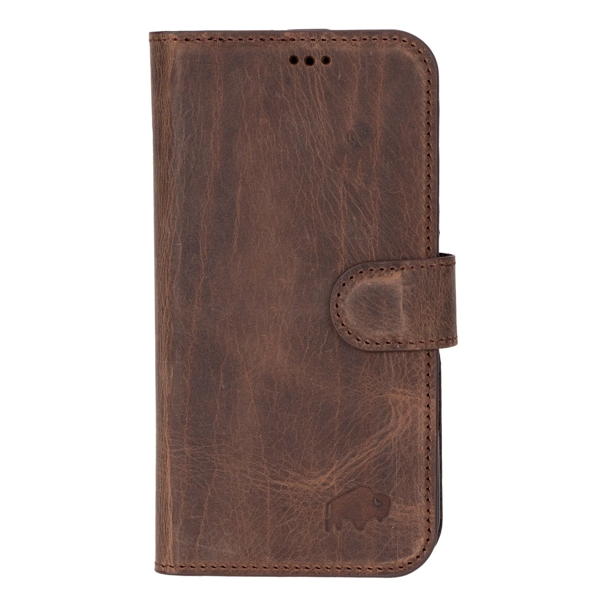 Carter iPhone 16 Wallet Case, Distressed Coffee