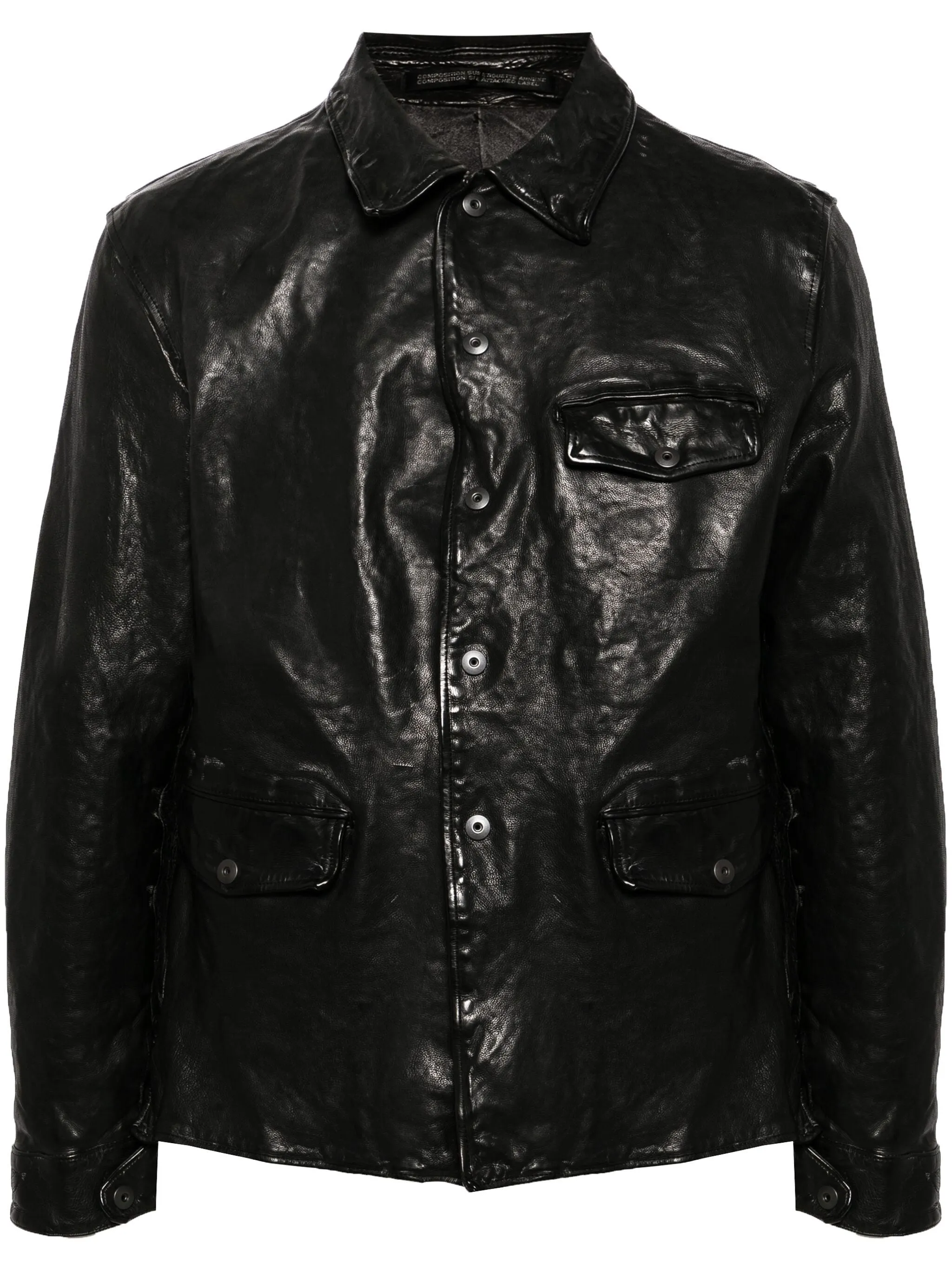 Classic-Collar Leather Jacket