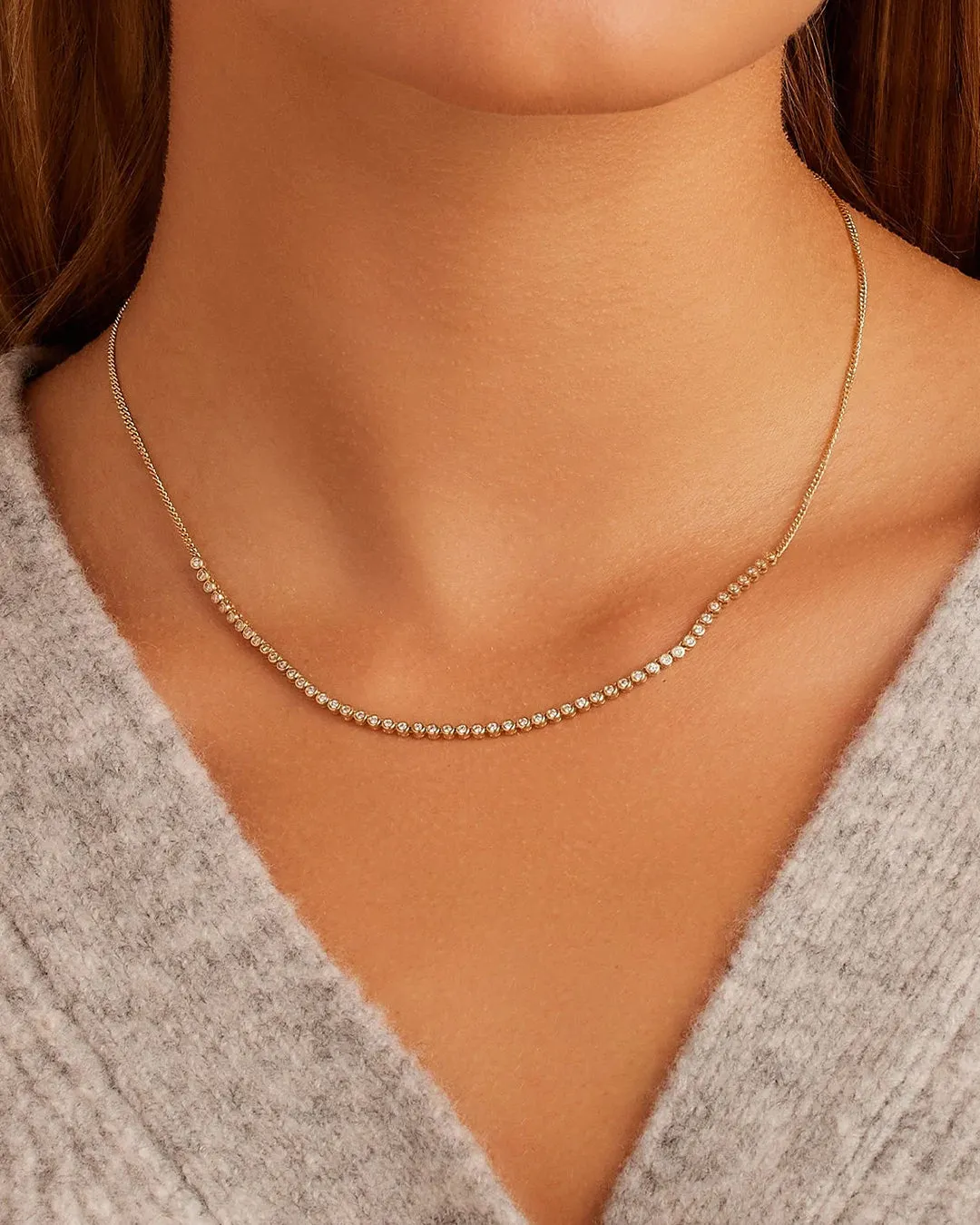 Classic Diamond Row Necklace