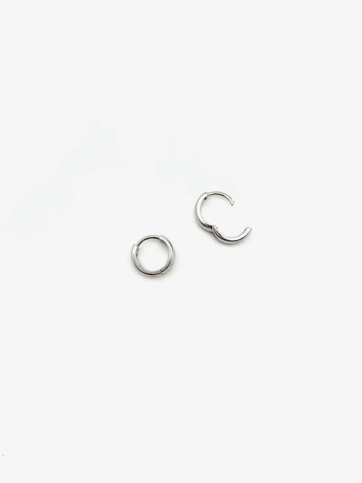 Classic Silver Huggie Hoops