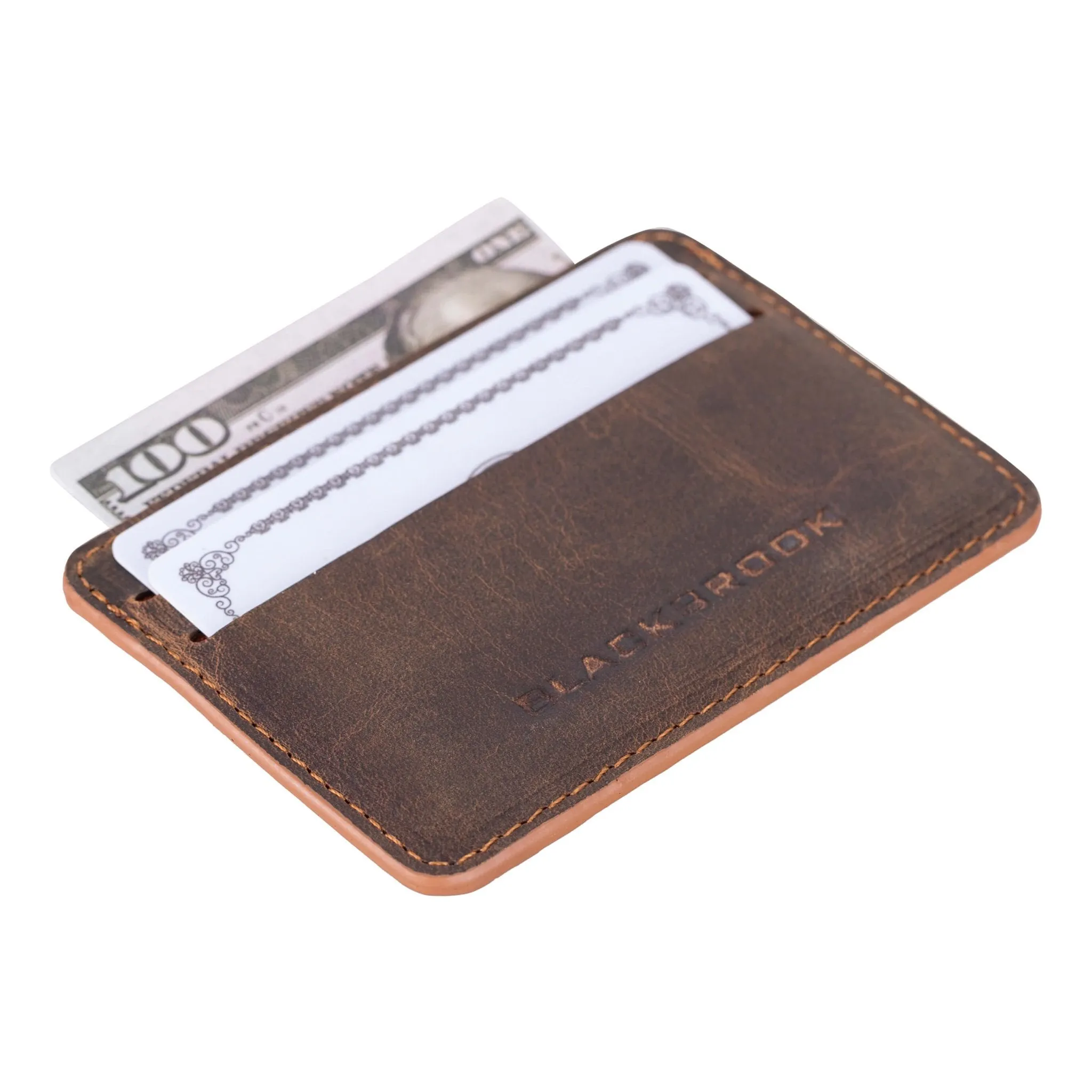 Cole Card Holder Wallet, Distressed Coffee