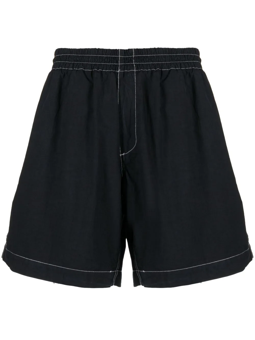 Contrast-Stitching Cotton Shorts