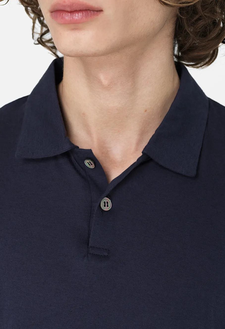 Cotton Cashmere Polo / Navy