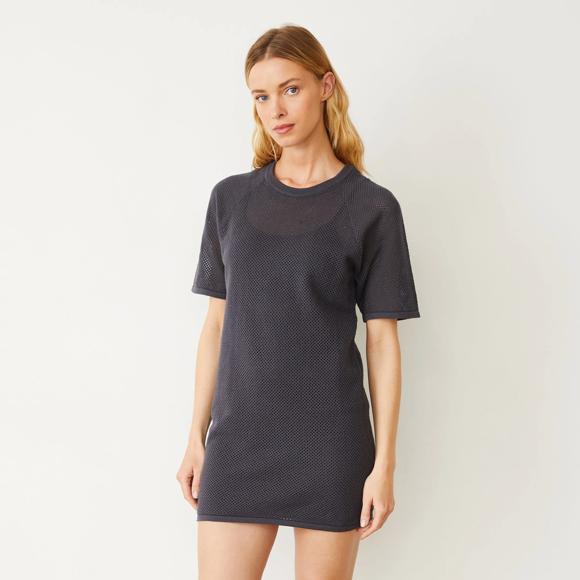 Cotton Mesh Raglan Dress