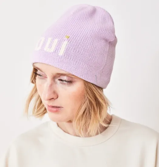 Cotton "Oui" Beanie ~ Lavender