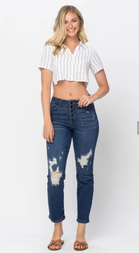 Distressed Judy Blue boyfriend jeans