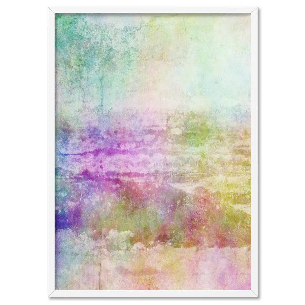 Distressed Rainbow Abstract - Art Print