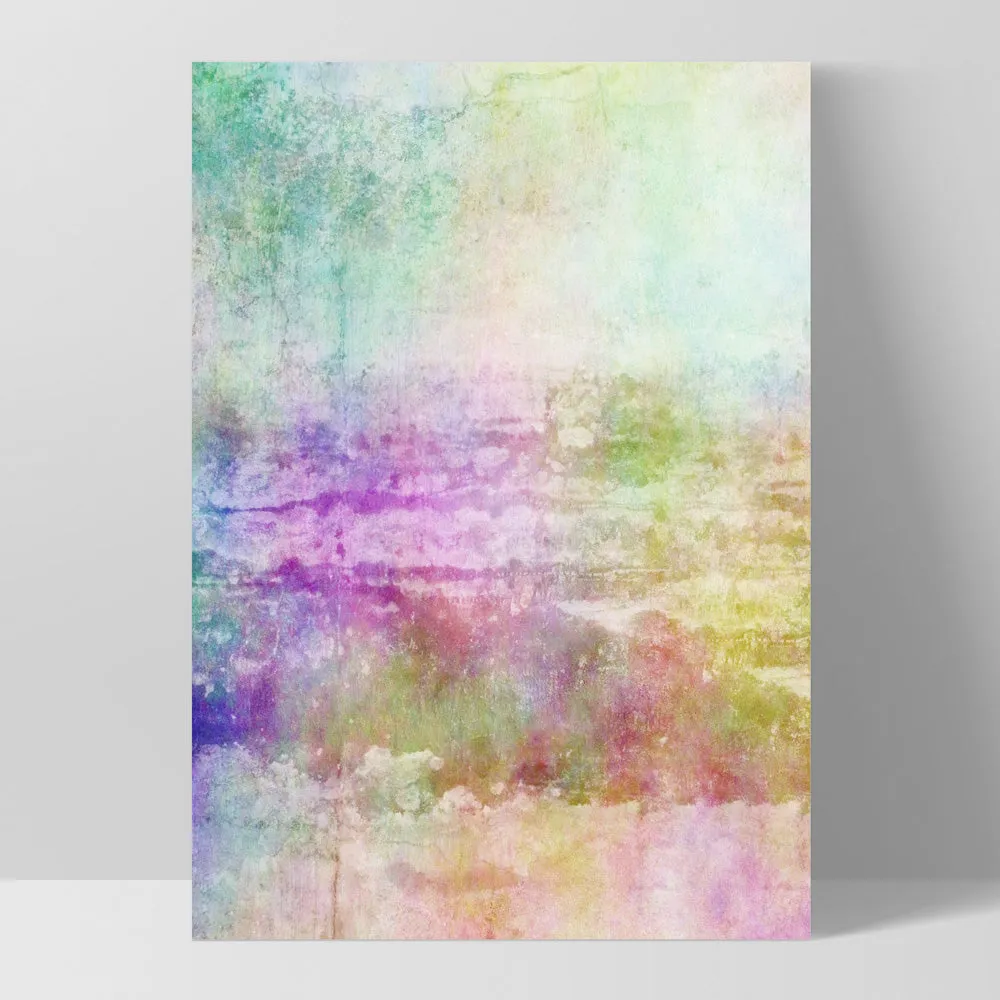 Distressed Rainbow Abstract - Art Print