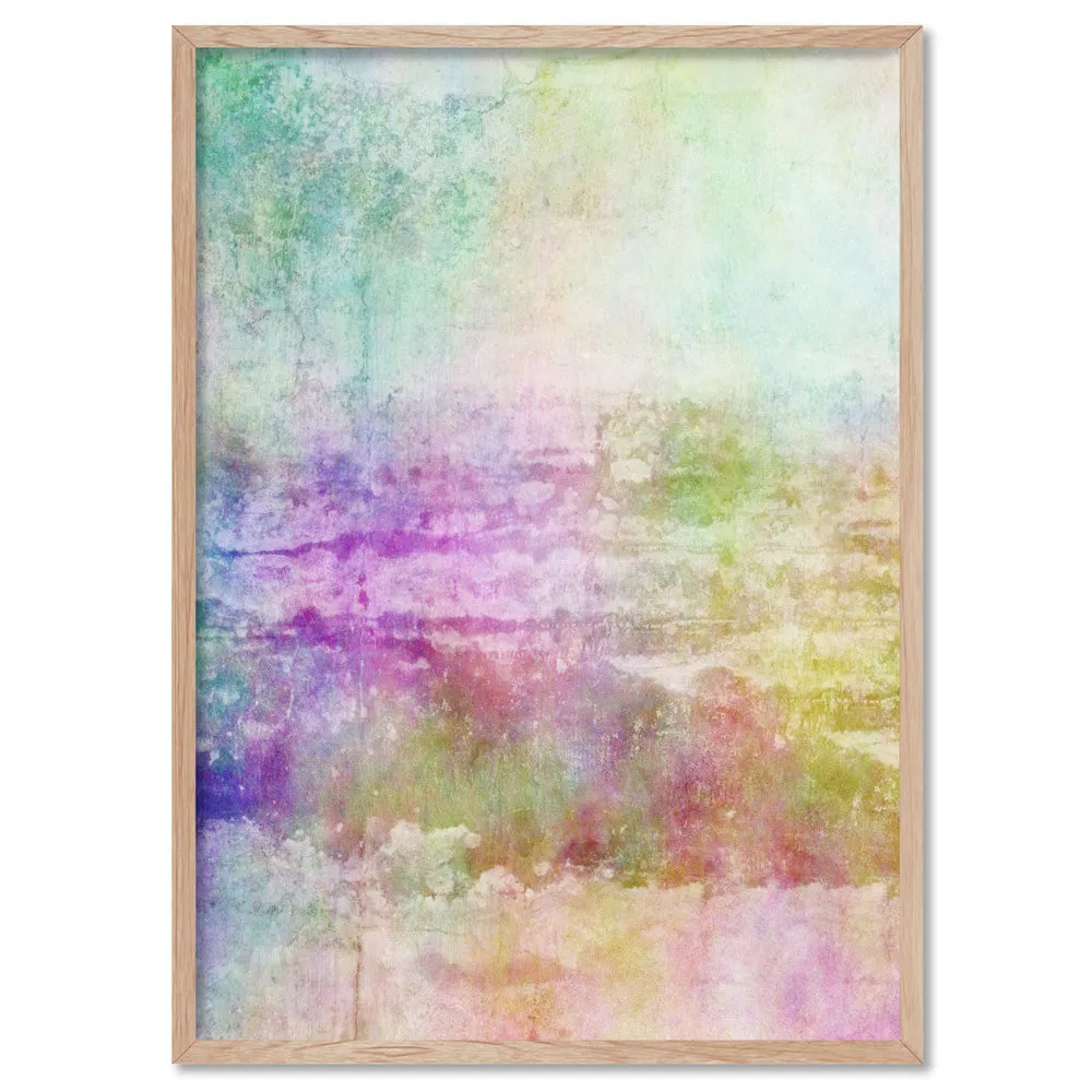 Distressed Rainbow Abstract - Art Print