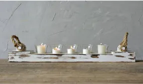 Distressed Wood Votive Holder