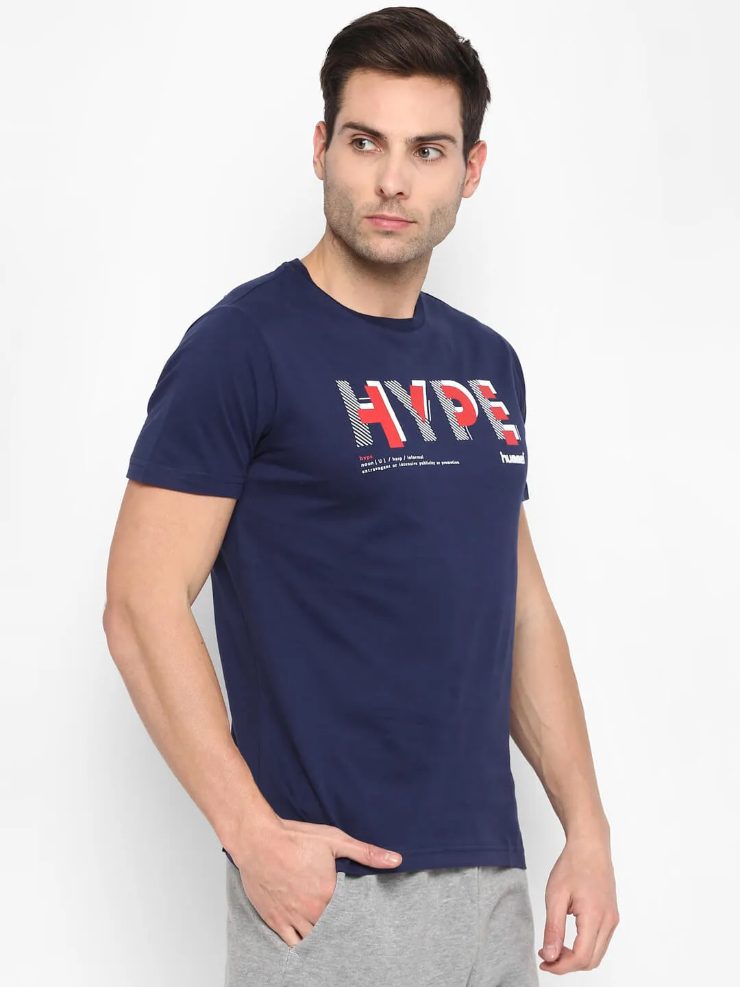 Faun Men Cotton Navy Blue T-Shirt