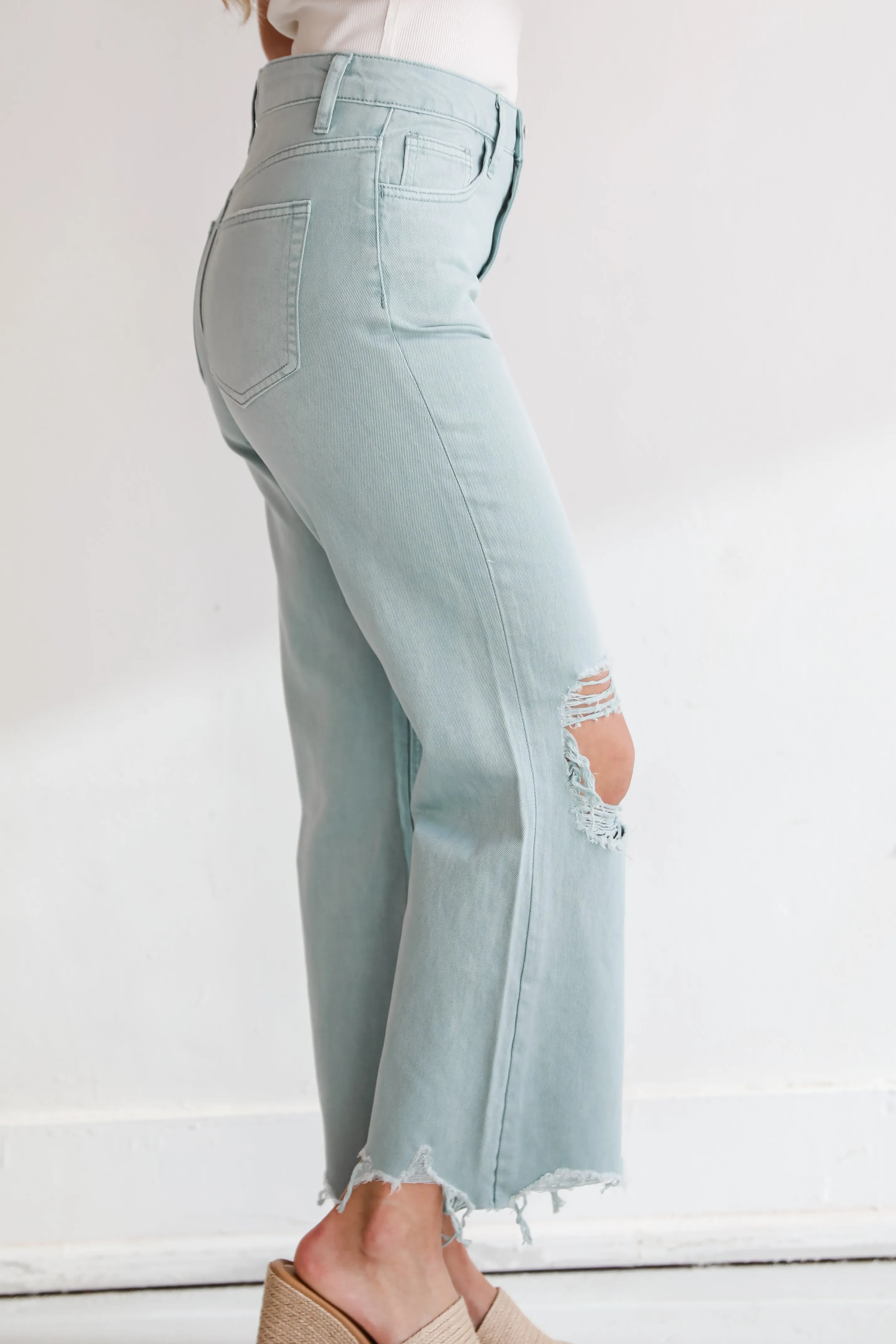 FINAL SALE - Becca Light Blue Distressed Flare Jeans