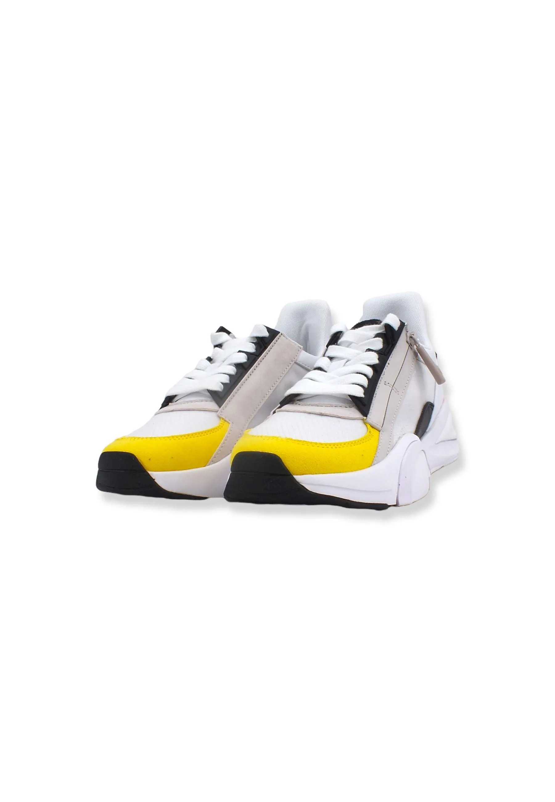 GUESS Sneaker Donna Running Suede Nylon White Yellow FL6B2LFAL12