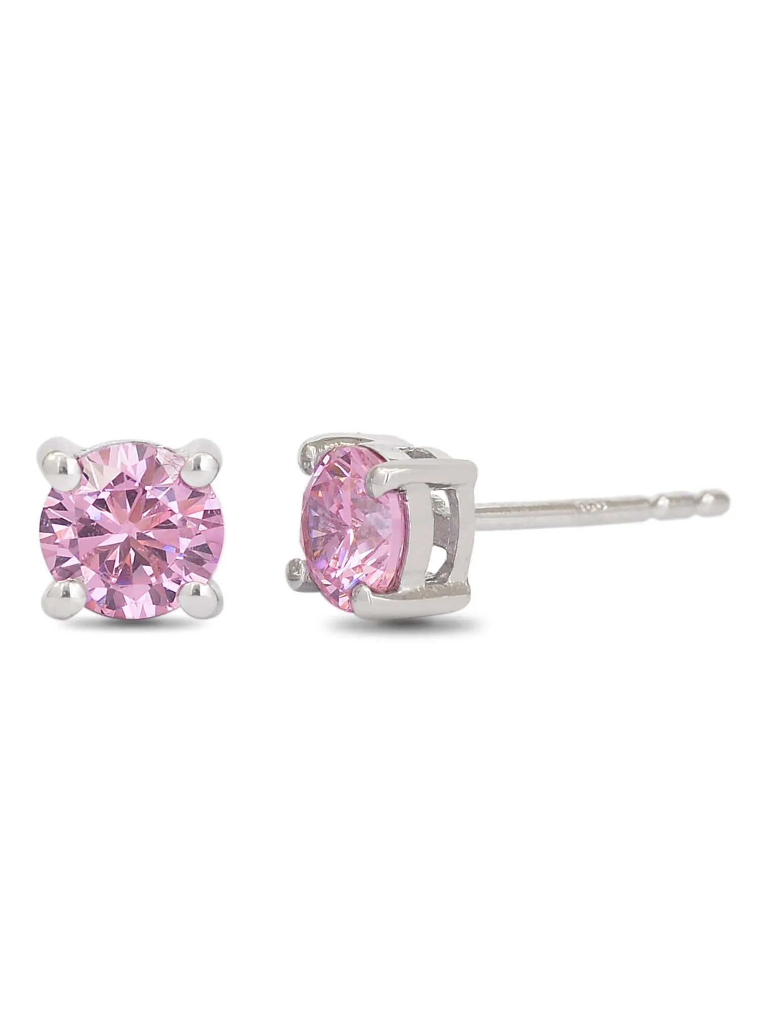 Half Carat Pink Studs For Women