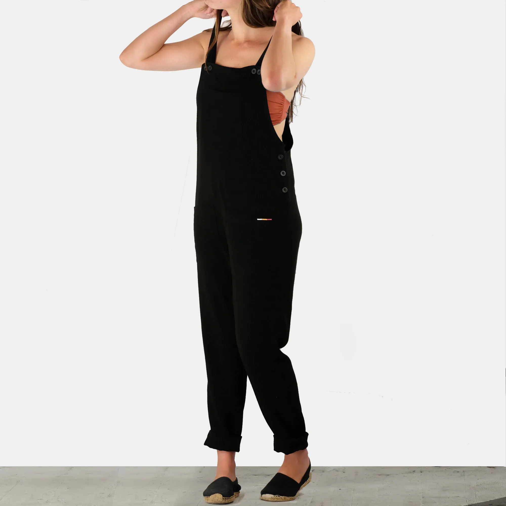 Hemp Cotton Overalls - Black