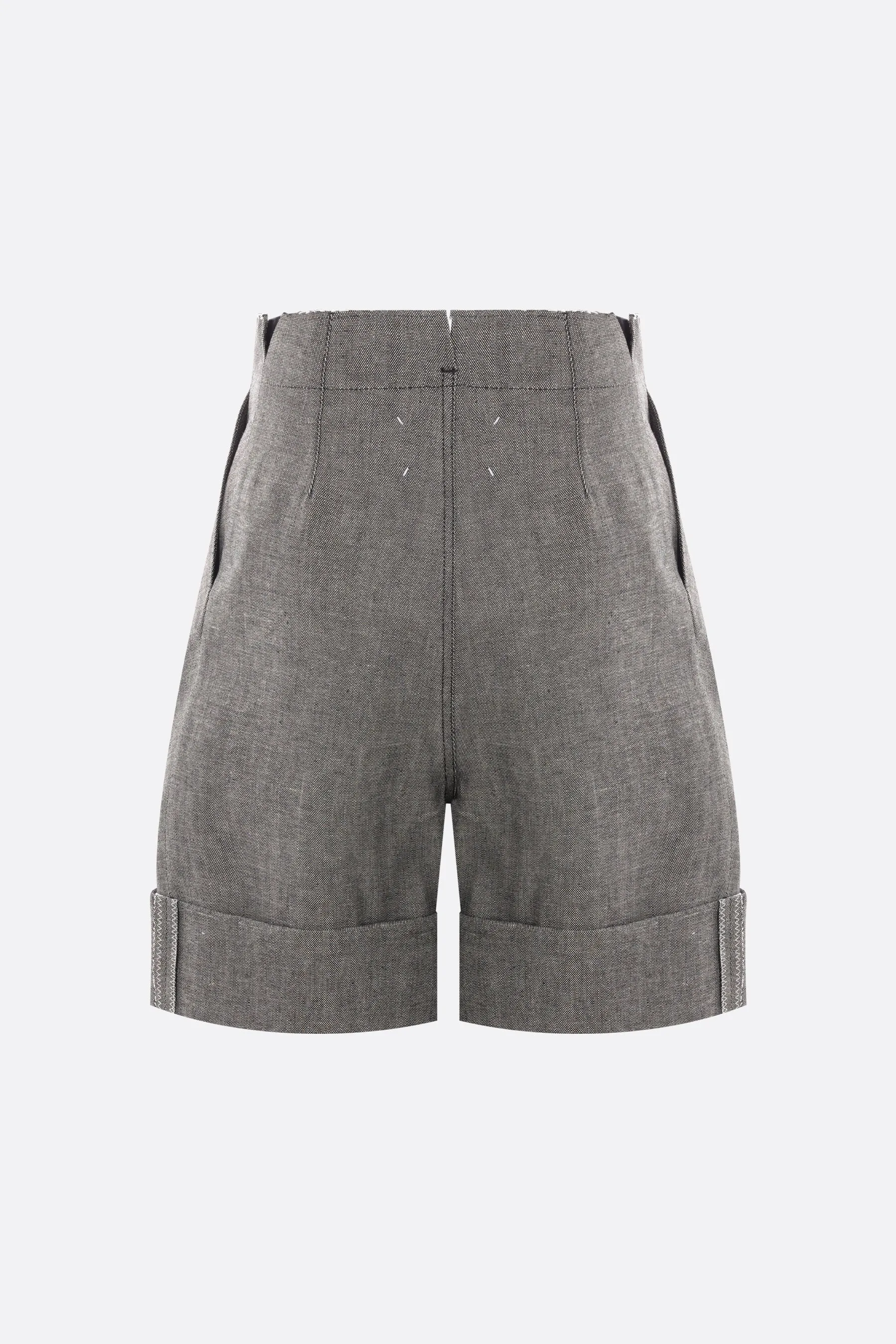 high-waist cotton shorts