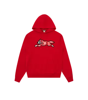 KIRIGAMI FLOCK RUNNING DOG HOODIE - RED