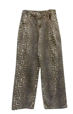 Leopard Wide Leg Jean