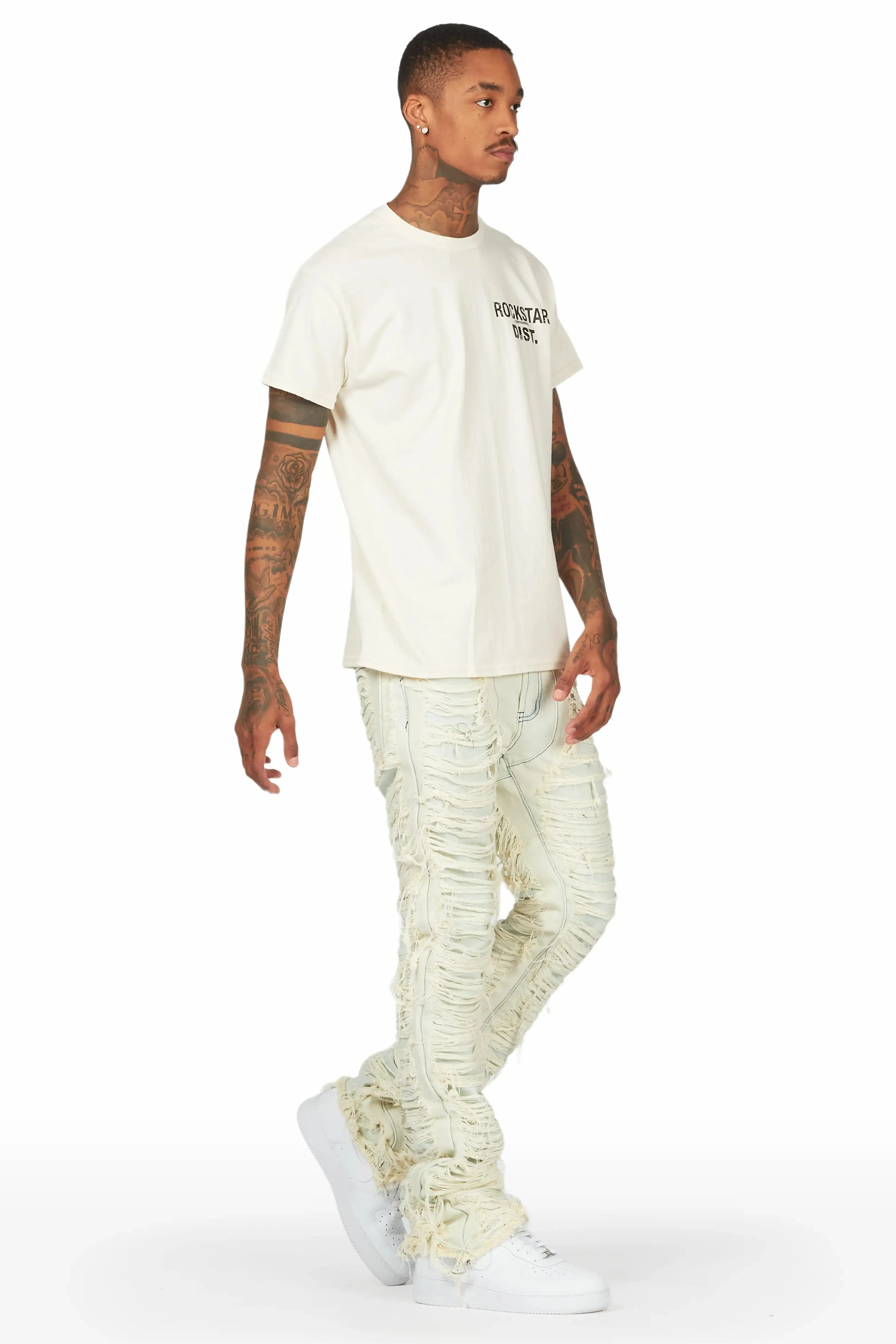 Light Blue Men's Stacked Flare Jean