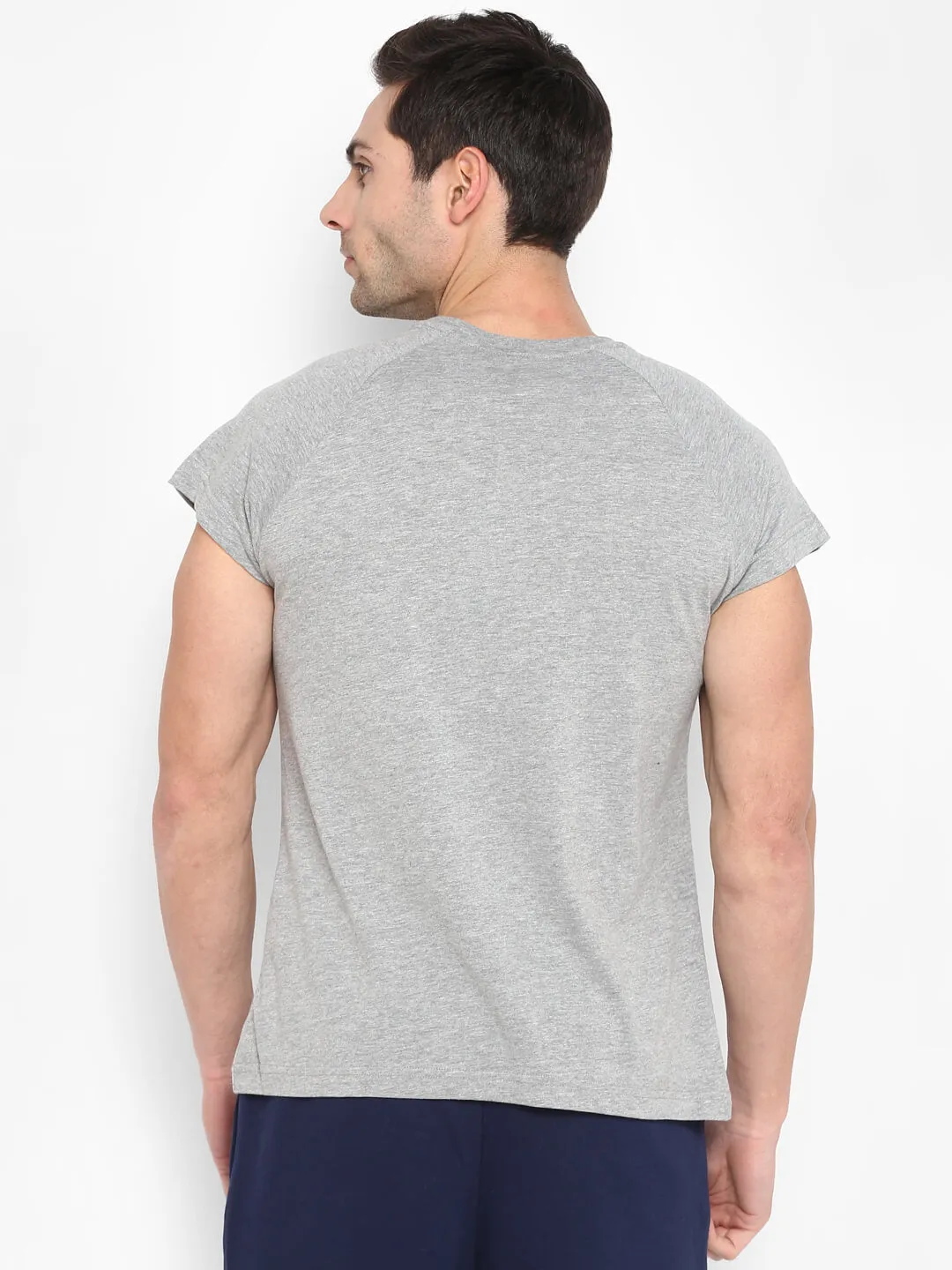 Lorenzo Men Cotton Grey T-Shirt