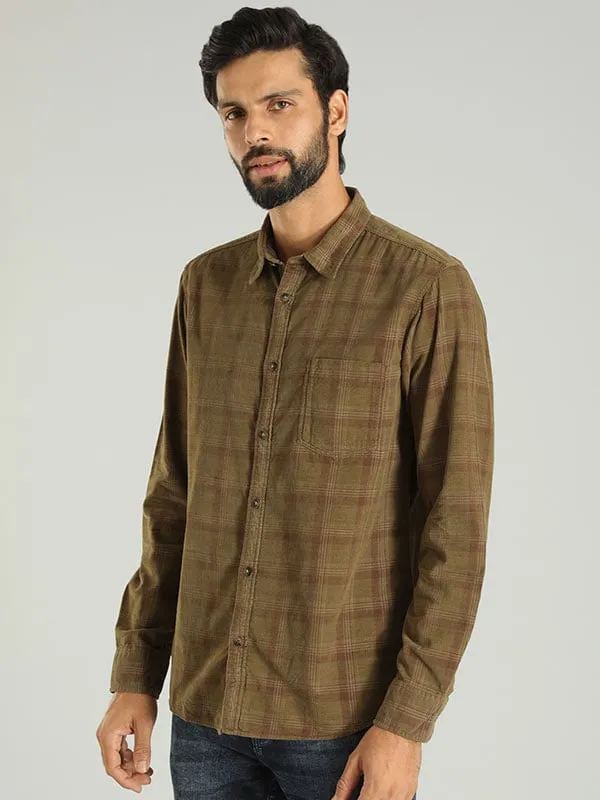 Men Checked Full Sleeve Cotton Blend Shirt