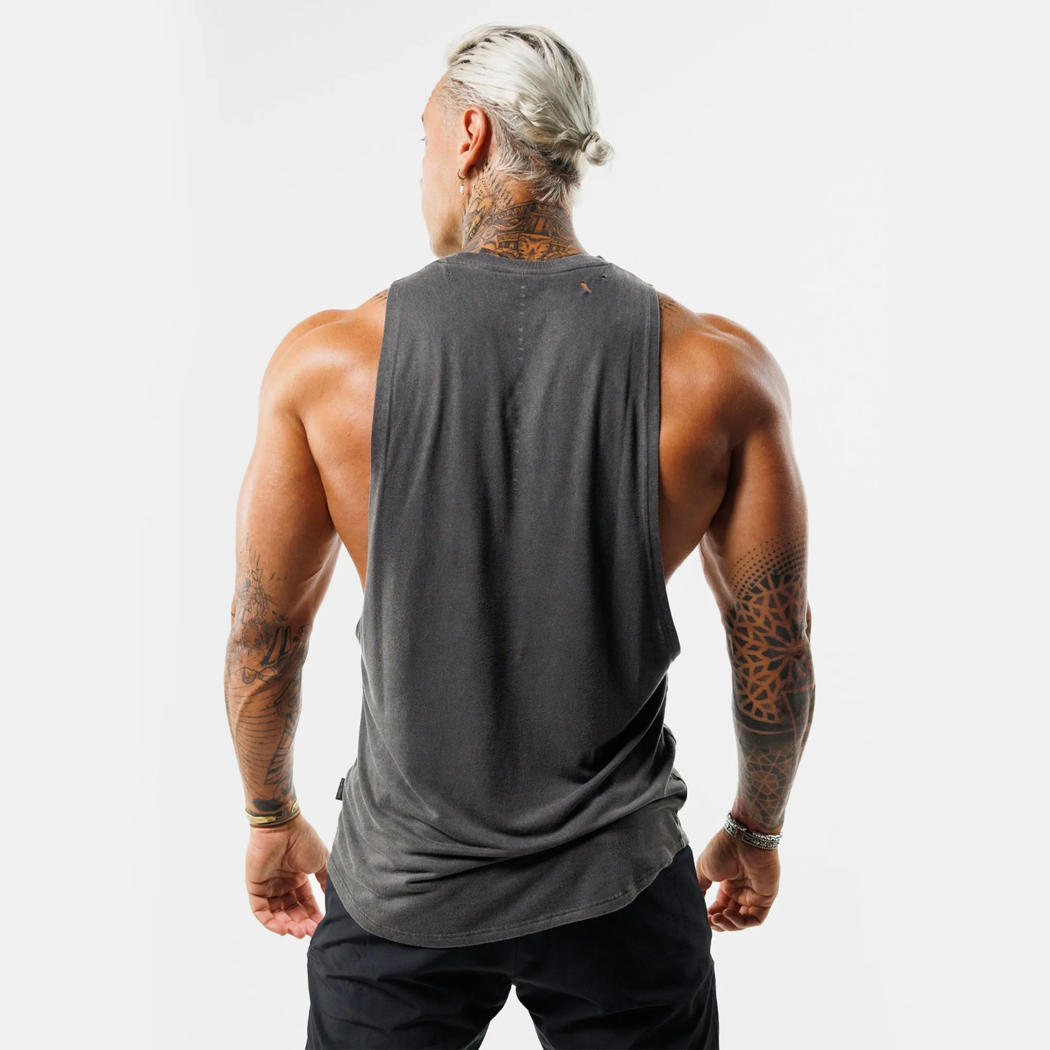 MOTO DISTRESSED BRO TANK - BLACK