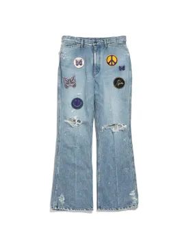 Needles Assorted Patches Slim Jean - Denim Indigo