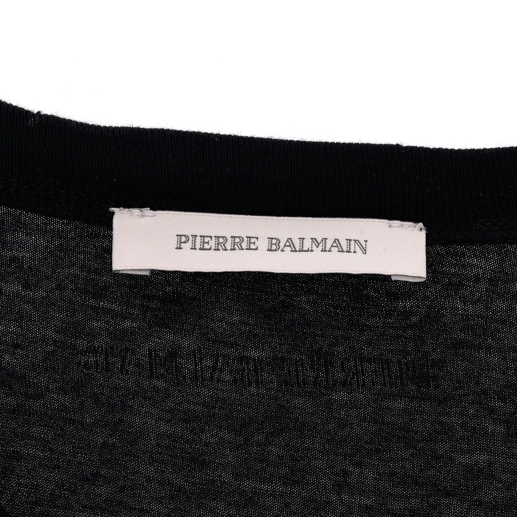 Pierre Balmain Distressed Cotton T-Shirt. Size 46FR