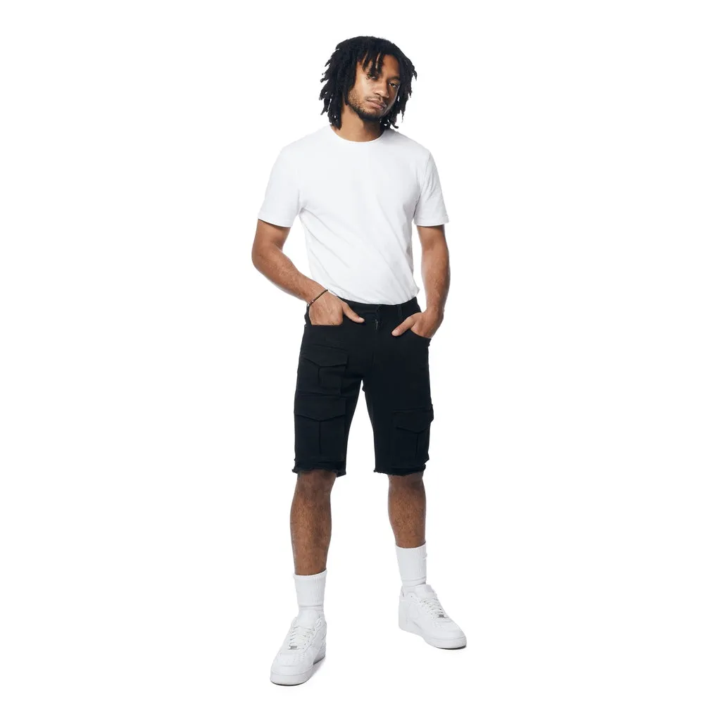 Rip & Repair Cargo Jean Shorts - Jet Black