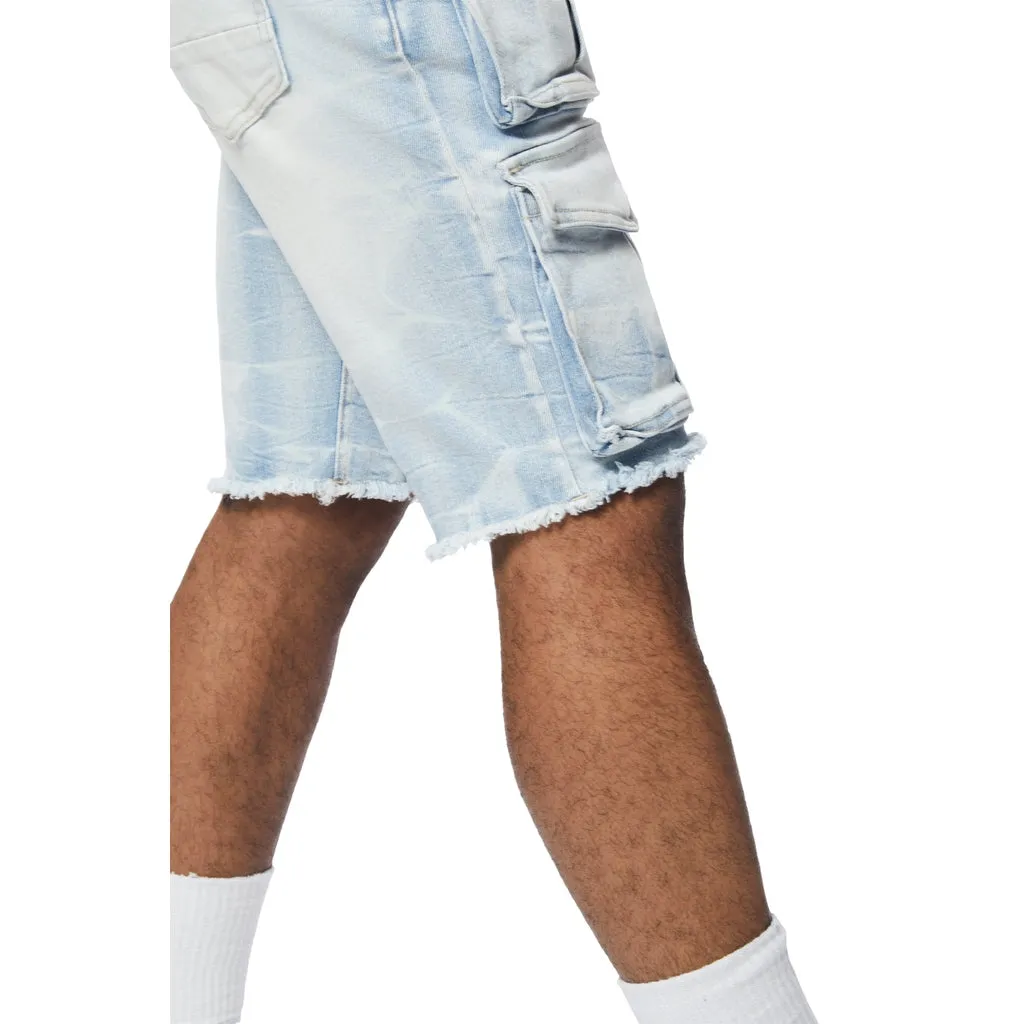 Rip & Repair Cargo Jean Shorts - Santorini Blue all