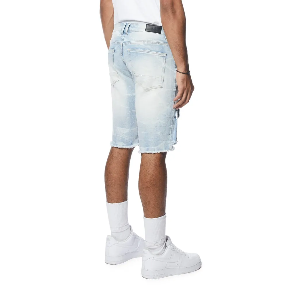 Rip & Repair Cargo Jean Shorts - Santorini Blue all