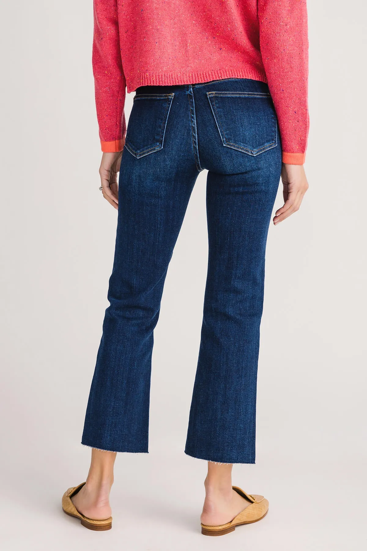 Flared Ankle Jeans with Twisted Seam Detail in Aspen Wash